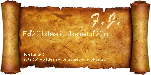 Földesi Jonatán névjegykártya